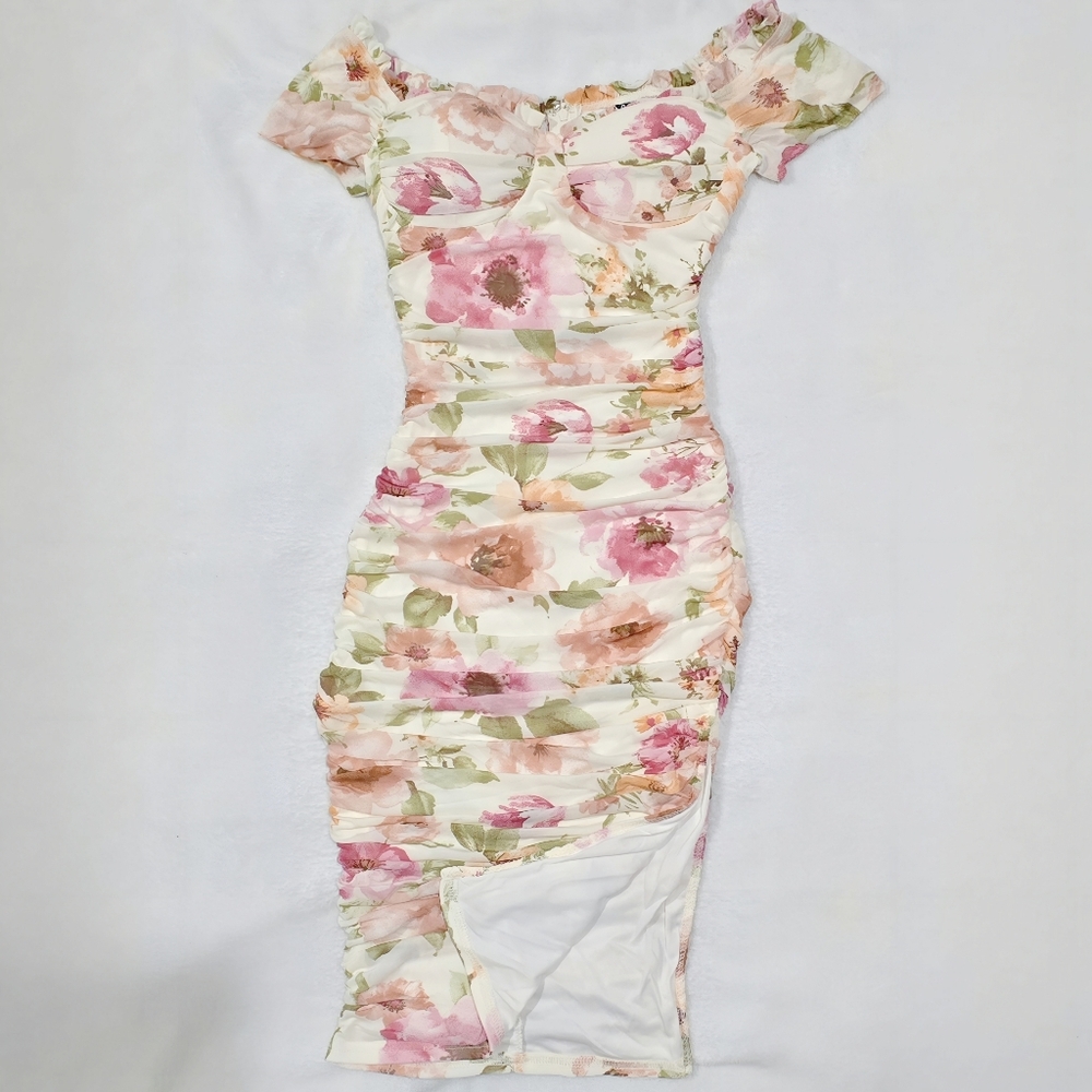 Windsor ✦ Total Flirt Floral Dress ✦ Off-the-Shoulder Ruffle Tiered Maxi S NWT - Picture 2 of 6